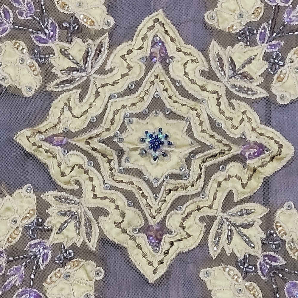 Handmade Indian Sequin Beaded Mesh Table Cloth - Picture 9 of 15